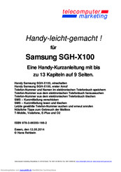 Samsung SGH-X100 Kurzanleitung
