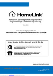 Johnson Controls HOMELINK Programmierungs- Und Bedienungsanleitung