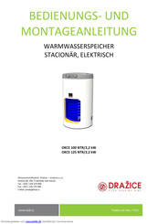 Dražice OKCE 100 Montageanleitung Und Bedienungsanleitung