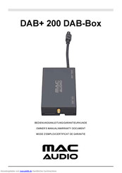 MAC Audio DAB+ 200 DAB-Box Bedienungsanleitung