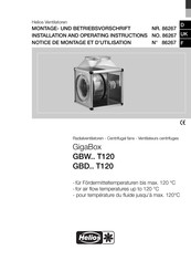 Helios GigaBox GBW 355/4 T120 Montage- Und Betriebsvorschrift