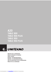 Unitekno A20 TABLE 950 PLUS Benutzer- Und Wartungshandbuch