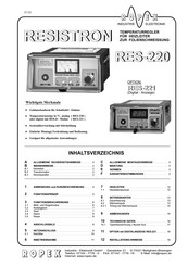 Ropex RESISTRON RES-220 Handbuch