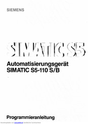 Siemens Simatic S5-110 S/B Programmieranleitung