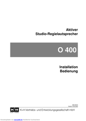 Klein + Hummel O 400 Installation Bedienung