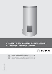 Bosch WS 500-5 E Installations- Und Wartungsanleitung