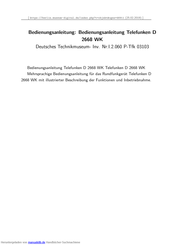 Telefunken D 2668 WK Bedienungsanleitung