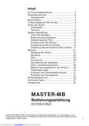Hardi MASTER-MB Bedienungsanleitung