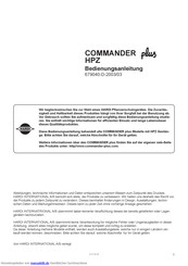 Hardi COMMANDER 2800 plus HPZ Bedienungsanleitung