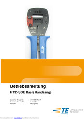 Te Connectivity HT33-SDE Betriebsanleitung