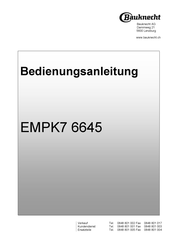 Bauknecht EMPK7 6645 Bedienungsanleitung