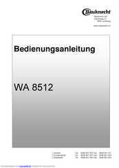 Bauknecht WA 8512 Bedienungsanleitung