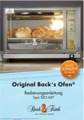 Resch&Frisch Back's Ofen BZO-A07 Bedienungsanleitung