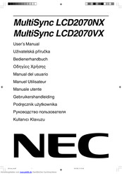 NEC MultiSync LCD2070NX Bedienerhandbuch