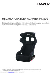 RECARO P1300GT Einbauanleitung