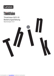 Lenovo ThinkVision S27i-10 Bedienungsanleitung