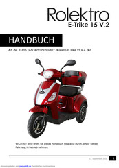 Rolektro E-Trike 15 V.2 Handbuch