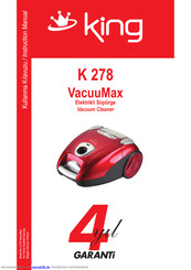 KING K 278 VacuuMax Bedienungsanleitung
