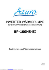 AZURO BP-100HS-EI Bedienungs- Und Wartungsanleitung