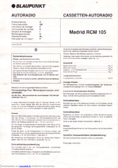Blaupunkt Madrid RCM 105 Einbauanleitung