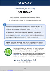 Xomax XM-RD267 Bedienungsanleitung