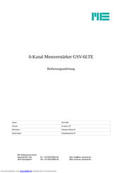 Me GSV-6LTE Bedienungsanleitung