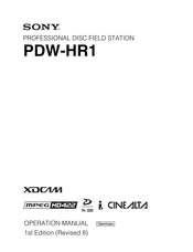 Sony PDW-HR1 XDCAM Bedienungsanleitung