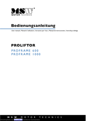 MSW PROLIFTOR PROFRAME 600 Bedienungsanleitung