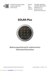 Clavis SOLAR-Plus Bedienungsanleitung