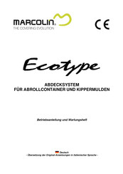 MARCOLIN Ecotype Betriebsanleitung Und Wartungsheft
