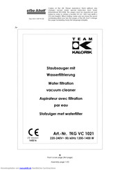 Team kalorik TKG VC 1021 Gebrauchsanleitung