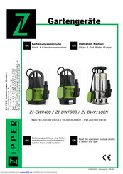 Zipper ZI-DWP900 Bedienungsanleitung