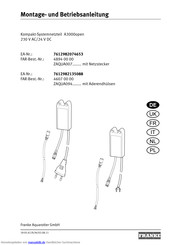 Franke Protronic A3000open Montage- Und Betriebsanleitung