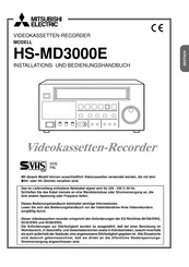 Mitsubishi Electric HS-MD3000E Installations- Und Bedienungshandbuch