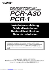 Edirol PCR-A30 Installationsanleitung