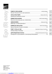 EBARA Ego C easy 60 Serie Bedienungs- Und Wartungshandbuch