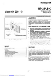 Honeywell MicroniK 200 R7426C Einbau Und Inbetriebnahme