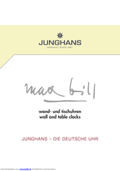 Junghans max bill series Handbuch