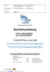 AERO-LIFT CLAD-Lift Pick u. Carry 1000 Betriebsanleitung