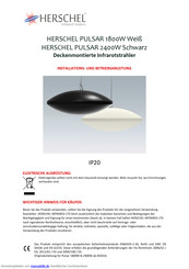 Herschel PULSAR 2400W Schwarz Installation Und Betriebsanleitung