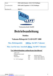AERO-LIFT CLAD-LIFT 1000 Betriebsanleitung