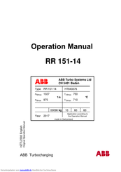 ABB HT843376 Type RR 151-14 Betriebshandbuch