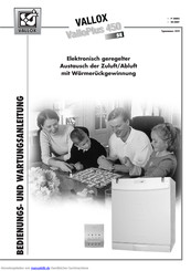 Vallox ValloPlus SE 450 Bedienungsanleitung