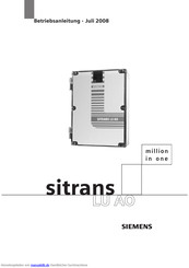Siemens sitrans LU AO Betriebsanleitung