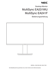 NEC MultiSync EA241F Bedienungsanleitung