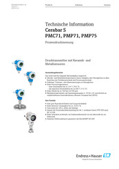 Endress+Hauser Cerabar S PMP71 Technische Information