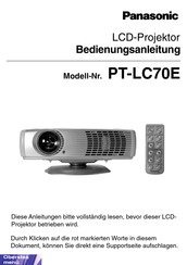 Panasonic PT-LC70E Bedienungsanleitung