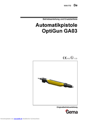 Gema OptiGun GA03 Betriebsanleitung Und Ersatzteilliste