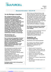Sulfurcell SCG-HV-RI Benutzerinformation