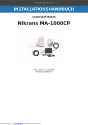 MyAmplifiers Nikrans MA-1000CP Installationshandbuch